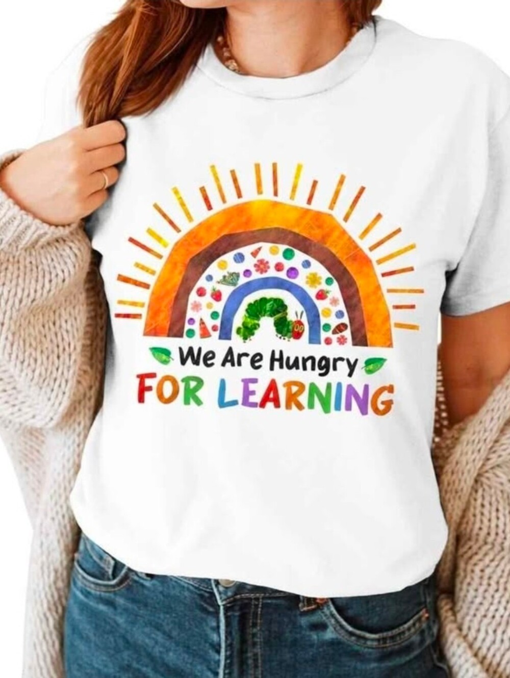 We Are Hungry For Learning T-Shirt XL Teacher Appreciation Teacher Gift